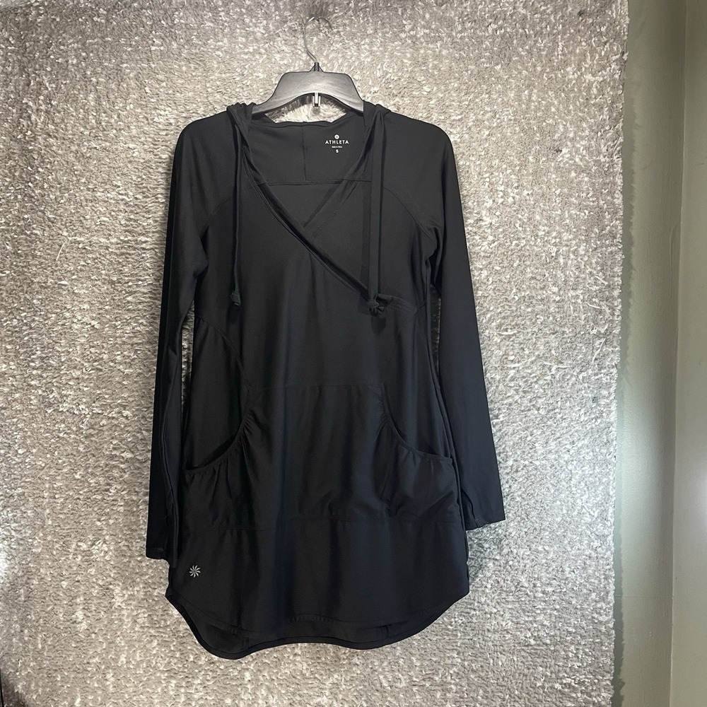Athleta Wick It Wader Hoodie Cover Up Dress Mesh S Vacation Pockets - Picture 2 of 11